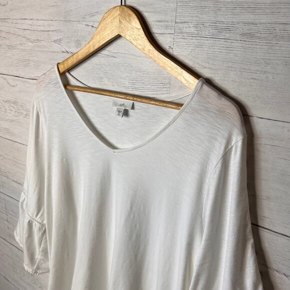 J Jill Tunic Top Womens Size XL Petite White Bohemian Fabric Button Detail - Picture 8 of 16